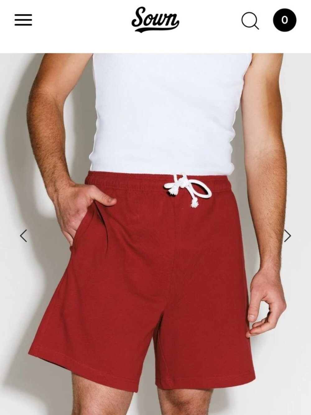 Red Organic Cotton Shorts
